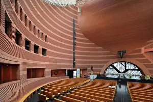 Botta: Nave, Cathedrale de la Resurrection, Evry, Essonne, France