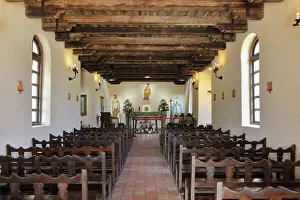 Espada: Nave, Chapel, Mission Espada, San Antonio, Texas, USA