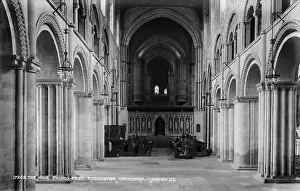 Rochester: The Nave Facing East, Rochester Cathedral