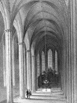 Marien: Nave of the Marienkirche in Berlin-Mitte, around 1840