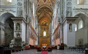 Cefalu: Nave and mosaics, Cefalu cathedral, Cefalu, Sicily, Italy