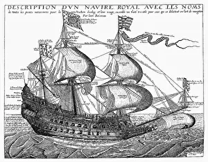 Sailer: navigation, sailing ships, copper engraving by