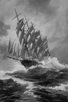 navigation, sailing ships, fivemasted clipper