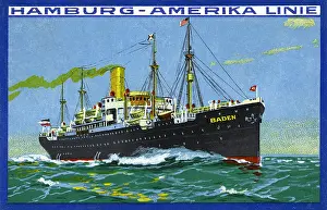 navigation, ship, mail steamer Baden, Hamburg-America