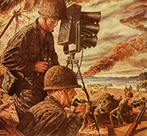 Loudspeaker: Navy Beachmaster Directing Troops