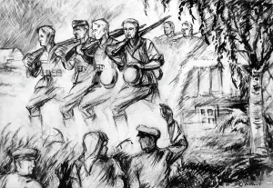 343847: Nazi propaganda drawing from the Eastern Front