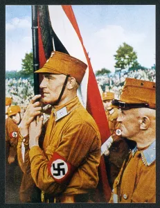 Sturmabteilung: NAZI SA MAN AND FLAG