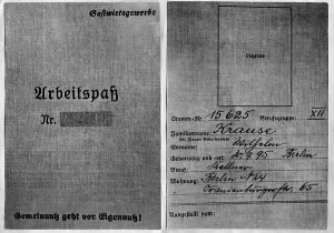 Hospitality: Nazi work identification card