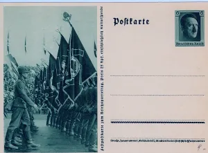 Percentage: NAZI workers marching with flags at the September rally