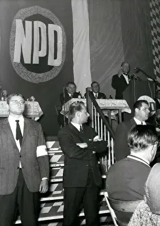 Ushers: NDP party rally in Munich, Germany