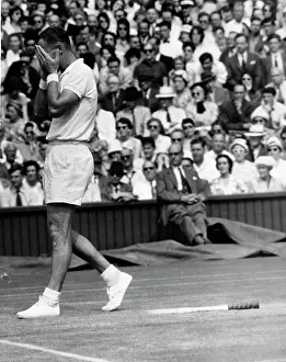 Neale: Neale Fraser during a tennis match
