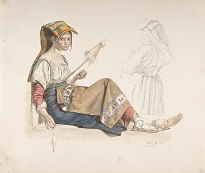 Recto: Neapolitan Woman (recto); Study for an Interior