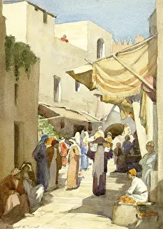 Watercolours: Near the Damascus Gate, Jerusalem