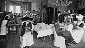 Requisites: Needlework room at Red Cross Society workroom, WW1