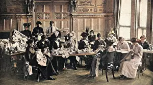Claridges: Needlework for the war effort, Claridge's Hotel, WW1