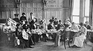 Claridges: Needlework for the war effort, Claridge's Hotel, WW1