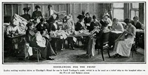 Claridges: Needlework for the war effort, Claridge's Hotel, WW1