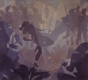 Backlighting: THE NEGRO IN AN AFRICAN SETTING, by Aaron Douglas