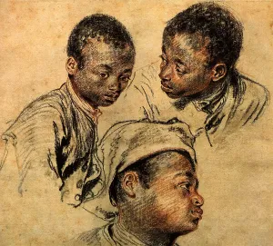 Watteau: Three Negro Heads, by Watteau