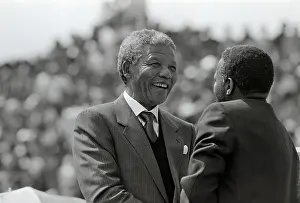 Madiba: Nelson Mandela greets a man at a rally