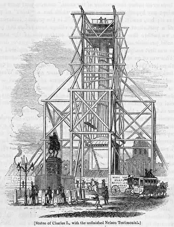 Landseer: Nelson's Column being erected 1842