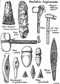 Flint: Neolithic implements of stone, flint and horn
