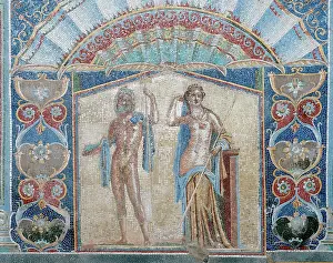 Neptune: Neptune and Amphitrite. Roman mosaic. Herculaneum. Italy