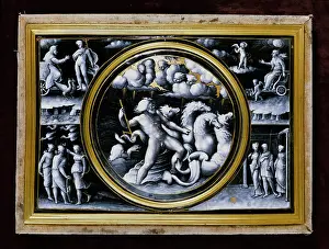 Enamelled: Neptune calming the tempest