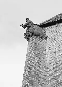 Hostel: Neptune figure at a youth hostel in Danzig, 1942