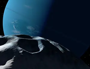 Satellites: Neptune seen from the surface of its tiny moon, Naiad