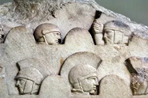Podium: Nereid Monument. Classical period Lycia. Turkey. Soldiers. P