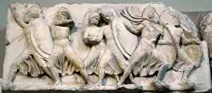 Podium: Nereid Monument. Classical period Lycia. Turkey. Soldiers. P