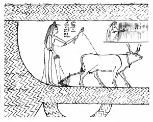 Reaping: Nesitanebtashru ploughing and reaping. From The