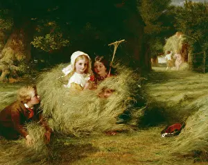 Nestlings: Nestlings ' children playing in hay