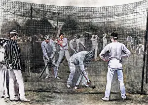 Batsmen: Nets practice at the Lord's Cricket Ground, London