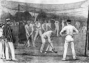 Batsmen: Nets practice at the Lord's Cricket Ground, London