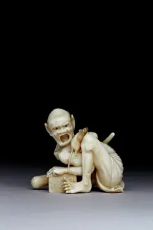 Masayoshi: Netsuke in the form of the rat catcher