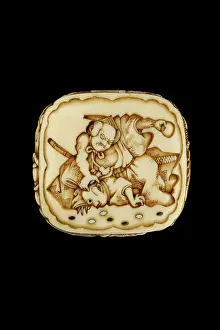 Minamoto: Netsuke - ryusa type - retainer of Minamoto no Yorimitsu