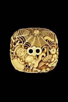 Minamoto: Netsuke - ryusa type - retainer of Minamoto no Yorimitsu