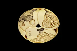 Komachi: Netsuke - ryusa type - the rokkasen, or six immortal poets