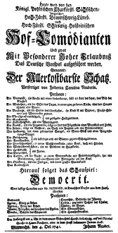 Karoline: Neuber, Frederike Karoline, 9.3.1697 - 30.11.1760