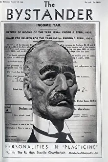 Plasticine: Neville Chamberlain, in plasticine and pen, by Zec