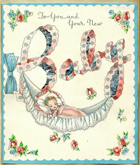 Ribbons: New baby card, To You and Your New Baby