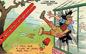 Glasshouse: New Compensation Act - 1906 - Gardener takes a fall