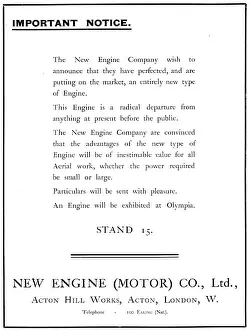 N.e.c: New Engine (Motor) Co. N.E.C. Aero-Engines
