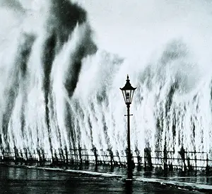 Seawall: New England Hurricane. Waves striking a ?