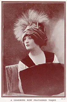 Toque: New feathered toque hat 1911