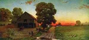 Barnyard: A New Hampshire sunset