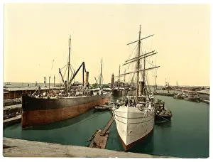 Bremerhafen: New Harbor and the Lighthouse, Bremerhafen, Hanover (i.e. H