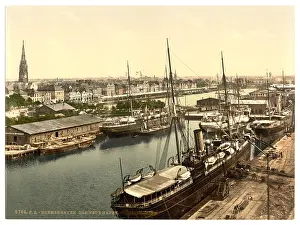 Bremerhafen: New Harbor from the Lighthouse, Bremerhafen, Hanover (i.e. H